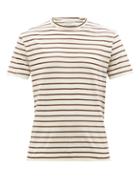 Officine Gnrale - Striped Cotton-jersey T-shirt - Mens - Cream Multi