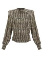 Matchesfashion.com Isabel Marant - Anais High-neck Spot-print Pliss-crepe Blouse - Womens - Beige Print