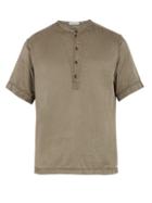 Matchesfashion.com Tomas Maier - Cotton And Silk Blend T Shirt - Mens - Khaki