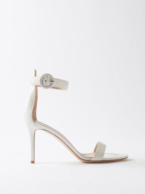 Gianvito Rossi - Portofino 85 Leather Sandals - Womens - White Bian