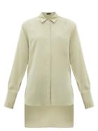 Matchesfashion.com Joseph - Oldfield Silk Crepe De Chine Shirt - Womens - Light Green