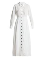 Matchesfashion.com Mara Hoffman - Michelle Tencel&reg; Lyocell And Linen Midi Dress - Womens - White