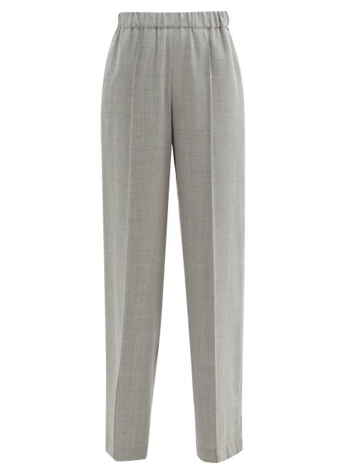 Matchesfashion.com Raey - Elasticated-waist Lightweight Wool-blend Trousers - Womens - Grey