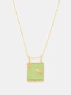 Hermina Athens - Circe's Heron Enamel & Gold-plated Necklace - Womens - Green Multi