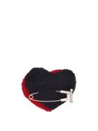 Matchesfashion.com Prada - Heart Safety Pin Wool Brooch - Womens - Red