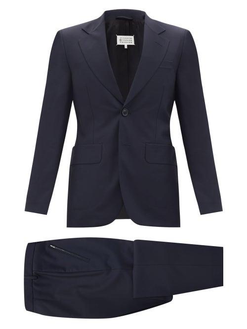 Matchesfashion.com Maison Margiela - Four Stitches Wool-fresco Two-piece Suit - Mens - Navy