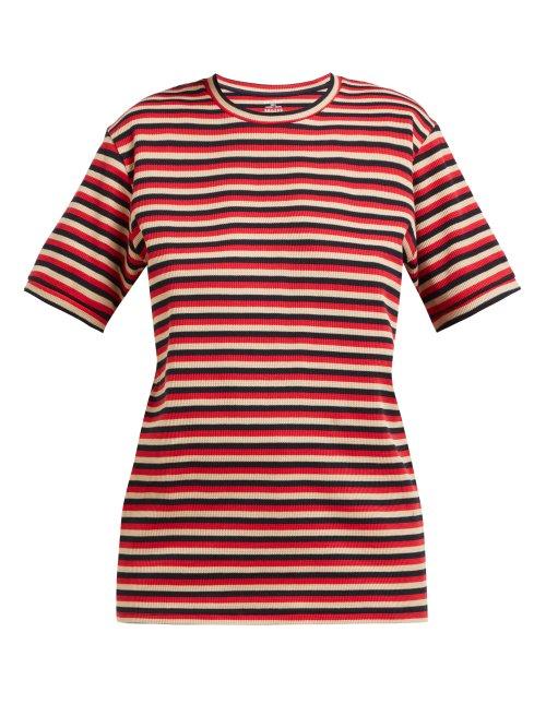 Matchesfashion.com Holiday Boileau - Hardy Striped Stretch Cotton T Shirt - Womens - Red Multi