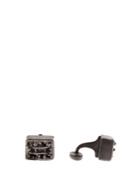 Title Of Work Large Onyx And Sterling-silver Cufflinks