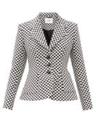 Matchesfashion.com Erdem - Ernest Checked Cotton-blend Jacket - Womens - Black Multi