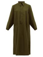 Matchesfashion.com Toogood - The Housekeeper Cotton-poplin Shirtdress - Womens - Dark Green