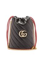 Matchesfashion.com Gucci - Gg Marmont Leather Bucket Bag - Womens - Black Multi