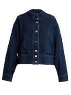 Matchesfashion.com Valentino - Oversized Cotton Denim Jacket - Womens - Denim