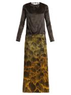 Matchesfashion.com Adriana Iglesias - Mermaid Soho Floral Print Stretch Silk Gown - Womens - Black Gold