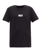 Matchesfashion.com Mm6 Maison Margiela - Numbers-patch Cotton-jersey T-shirt - Womens - Black