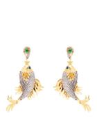 Matchesfashion.com Begum Khan - Shrimp And Koi Fish Gold Plated Earrings - Womens - Gold Multi