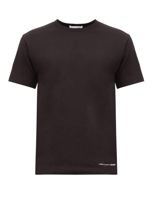 Matchesfashion.com Comme Des Garons Shirt - Logo Print Cotton Jersey T Shirt - Mens - Black
