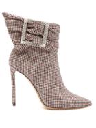 Matchesfashion.com Alexandre Vauthier - Yasmine Crystal Embellished Houndstooth Boots - Womens - Multi
