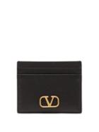 Valentino Garavani - V-logo Leather Cardholder - Womens - Black