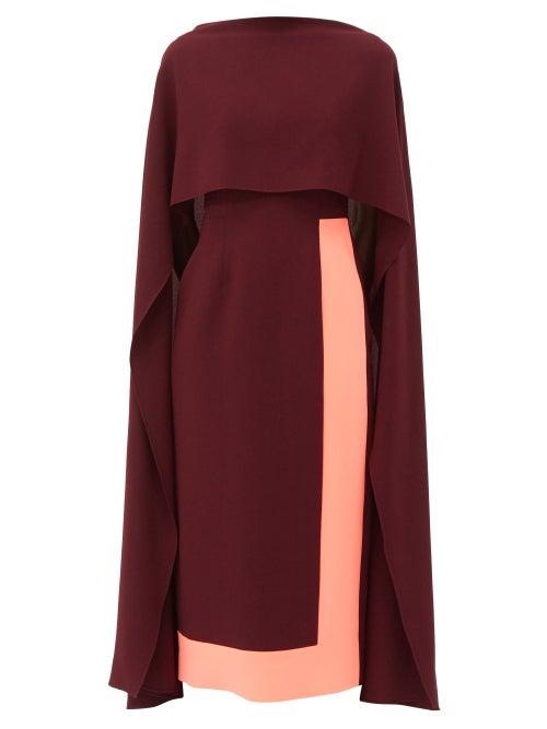 Roksanda - Elina Cape-back Crepe Midi Dress - Womens - Aubergine