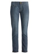 Current/elliott The Fling Striped Straight-leg Jeans