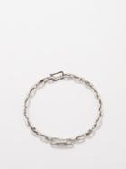 Shay - Deco Link 18kt White Gold & Diamonds Bracelet - Mens - White Gold
