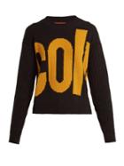 Matchesfashion.com Colville - Logo Intarsia Wool Sweater - Womens - Black Yellow
