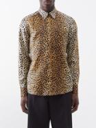 Dolce & Gabbana - Ocelot-print Silk-satin Shirt - Mens - Black Brown Multi