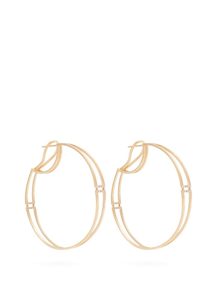 Susan Foster Diamond & Yellow-gold Hoop Earrings