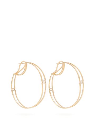 Susan Foster Diamond & Yellow-gold Hoop Earrings