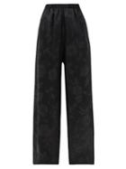 Matchesfashion.com Balenciaga - Floral-jacquard Wide-leg Trousers - Womens - Black Print