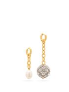 Matchesfashion.com Timeless Pearly - Mismatched Crystal-embellished And Pearl Earrings - Womens - Crystal