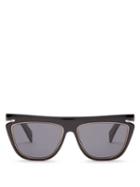 Matchesfashion.com Fendi - Metal Trim D Frame Acetate Sunglasses - Mens - Black