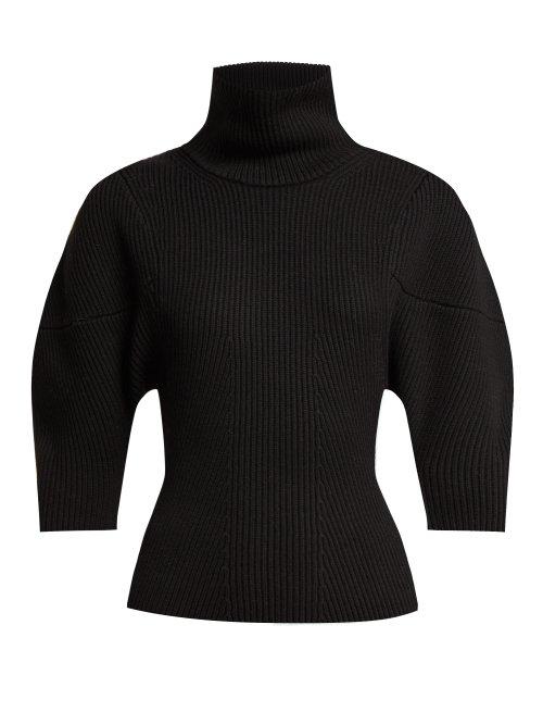 Matchesfashion.com Khaite - Bret Merino Wool Roll Neck Sweater - Womens - Black