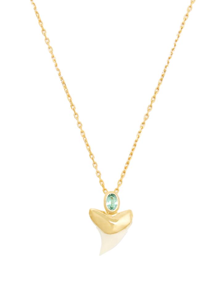 Theodora Warre Apatite, Shark's-tooth And Gold-plated Necklace