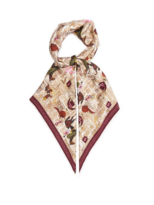 Matchesfashion.com Gabriela Hearst - Horse Print Silk Twill Scarf - Womens - White