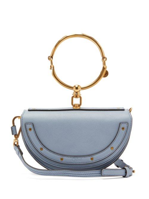 Matchesfashion.com Chlo - Nile Minaudire Small Leather Cross Body Bag - Womens - Light Blue