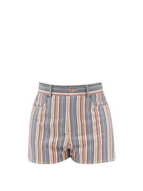 See By Chlo - Jacquard-striped Cotton-twill Shorts - Womens - Multi