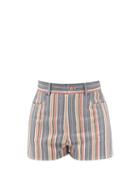See By Chlo - Jacquard-striped Cotton-twill Shorts - Womens - Multi