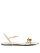 Matchesfashion.com Gucci - Gg Marmont Leather Sandals - Womens - White