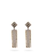 Matchesfashion.com Alessandra Rich - Crystal Embellished Chain Drop Earrings - Womens - Crystal