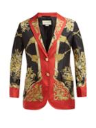 Matchesfashion.com Gucci - Floral Print Single Breasted Silk Blazer - Womens - Red Multi