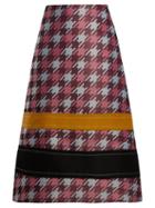 Matchesfashion.com Marni - A Line Houndstooth Midi Skirt - Womens - Pink Multi