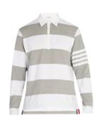 Matchesfashion.com Thom Browne - Striped Cotton Polo Shirt - Mens - White Multi