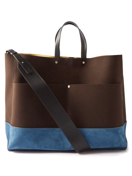 Jil Sander - Canvas And Suede Tote Bag - Mens - Brown