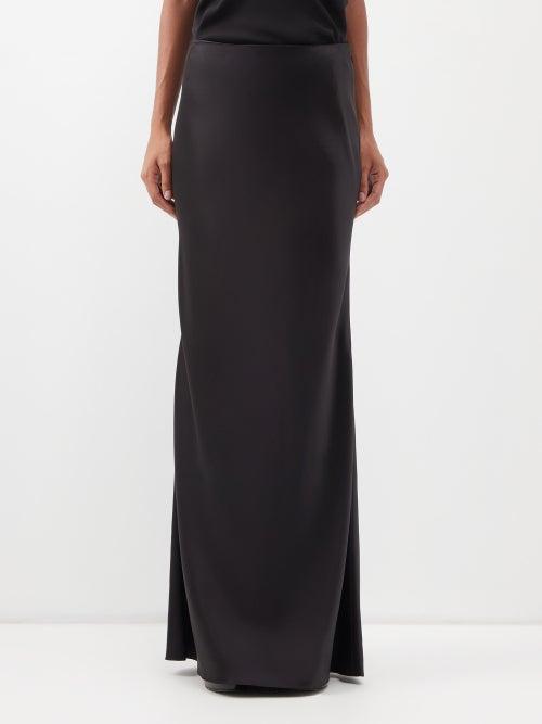 Saint Laurent - Silk-satin Maxi Skirt - Womens - Black