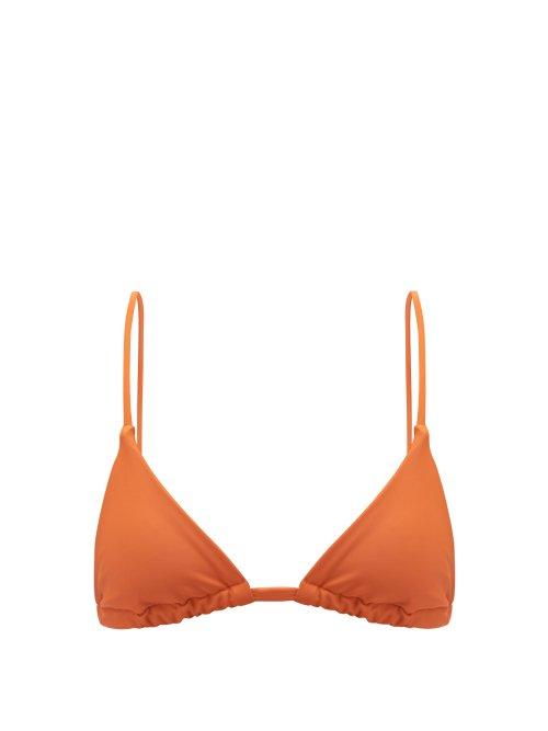 Matchesfashion.com Casa Raki - Cindy Striped Bikini Top - Womens - Orange