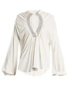 Rachel Comey Siphon Smocked Cut-out Top