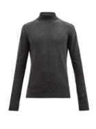 Bottega Veneta - Ribbed Wool-blend Roll-neck Sweater - Mens - Dark Grey