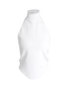 Esteban Cortázar Roll-neck Backless Crepe-knit Top