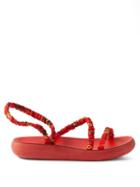 Ancient Greek Sandals - Scrunchie Eleftheria Fabric Sandals - Womens - Red